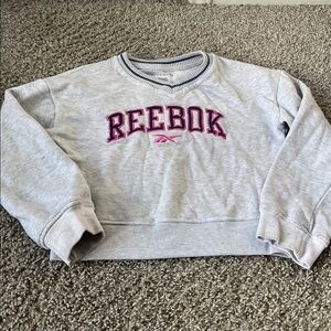 Reebok Light Gray Pullover with Pink Accents